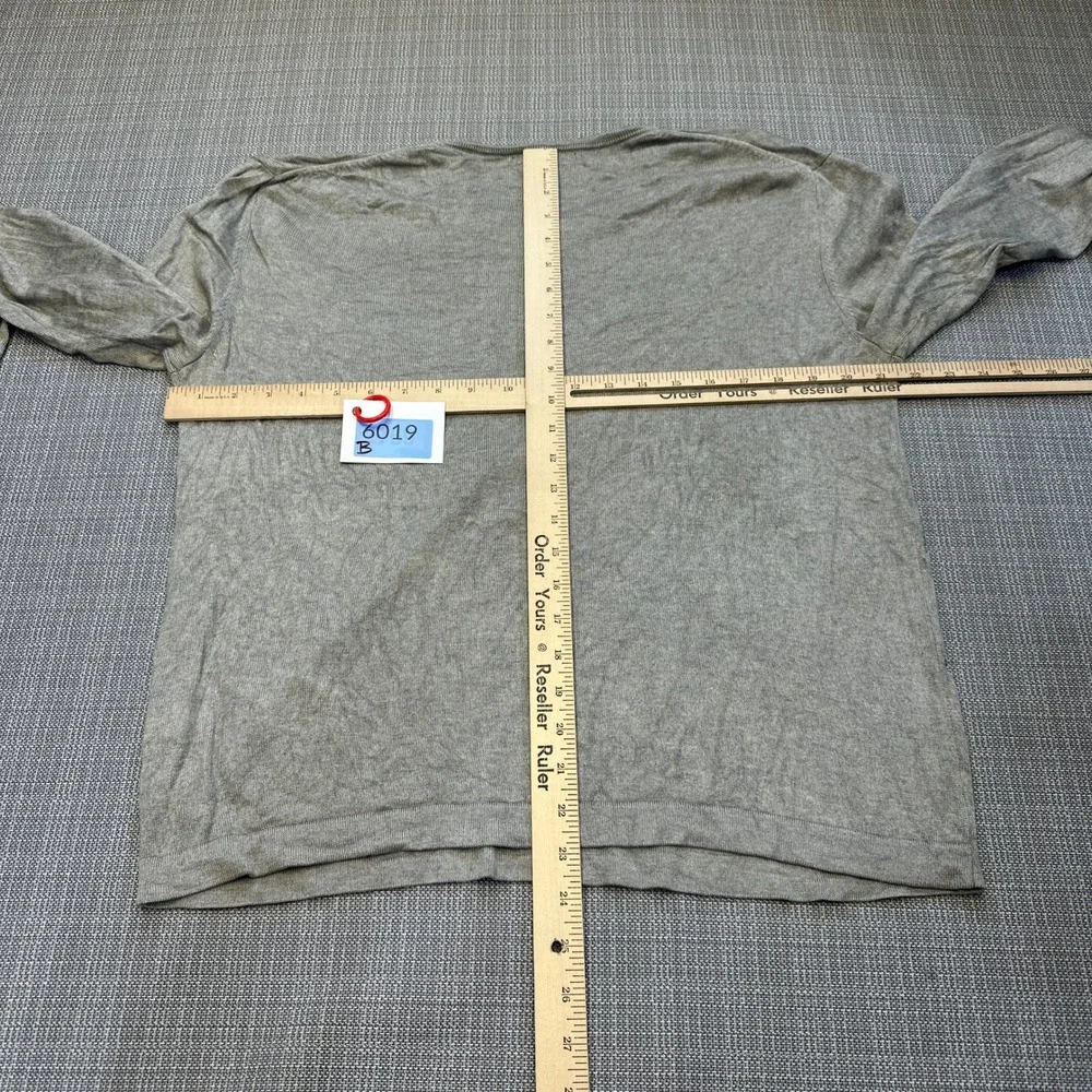 Banana Republic Silk Cashmere V-Neck Sweater Mens Large Gray Long Sleeve